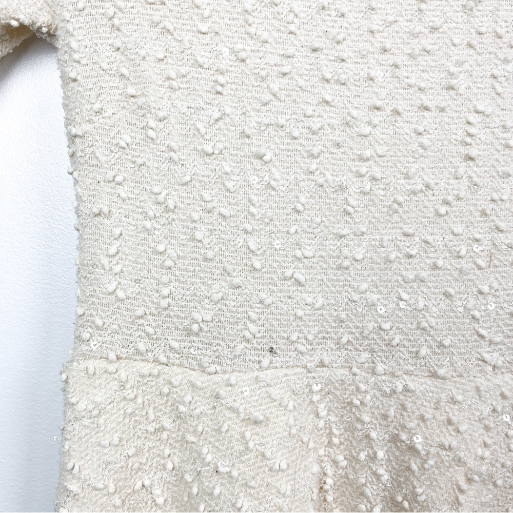 Forever 21 Off-White Textured Short Sleeve Dress, Perfect for Winter - Picture 2 of 8